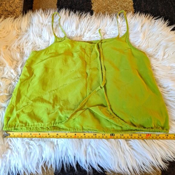 3 for $20!  Bar III 100% Silk Beaded Crop Tank Tie Back - Picture 6 of 6